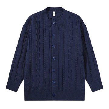 Korean Fashion Men Cardigan Light Luxury Knitted O Neck Long Sleeve Sweater Coat Autumn  Premium Quality Jacquard Knitwear M-3XL